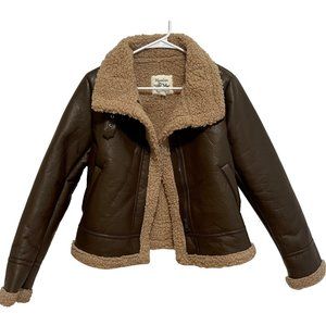 Marilyn & Me Faux Leather Sherpa Jacket